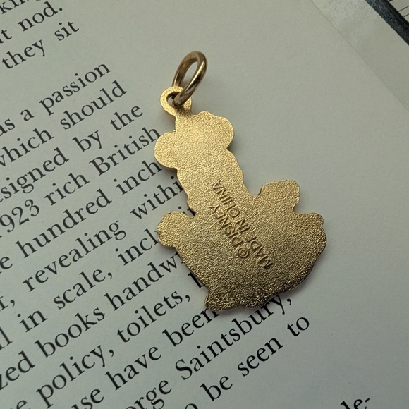 Disney Gold and Teal Minnie Mouse Character Necklace Pendant. - Picture 6 of 6